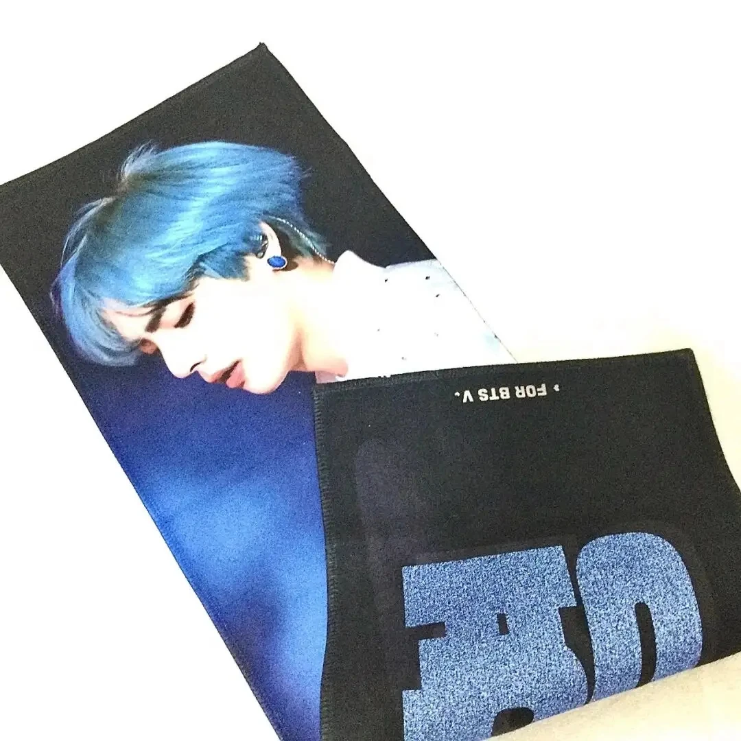 Magic Reflective Glitter Cheering Kpop Slogan Fabric Banner Towel With Double Sided Kpop Star Printing For Concert