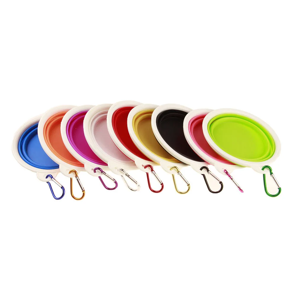 Folding Silicone Travel Bowl Dog Portable Collapsible Folding Dog Bowl for Pet Dogs Food Water Feeding
