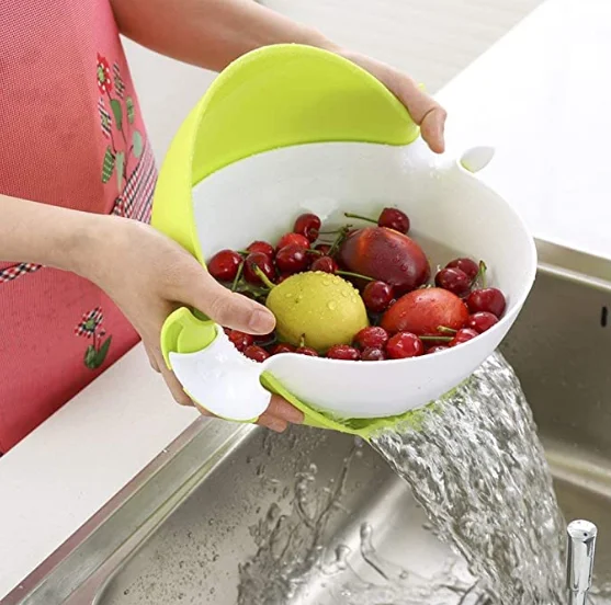 2021 Kitchen Strainer 2-In-1 Large Plastic Washing Bowl And Kitchen Sink Strainer