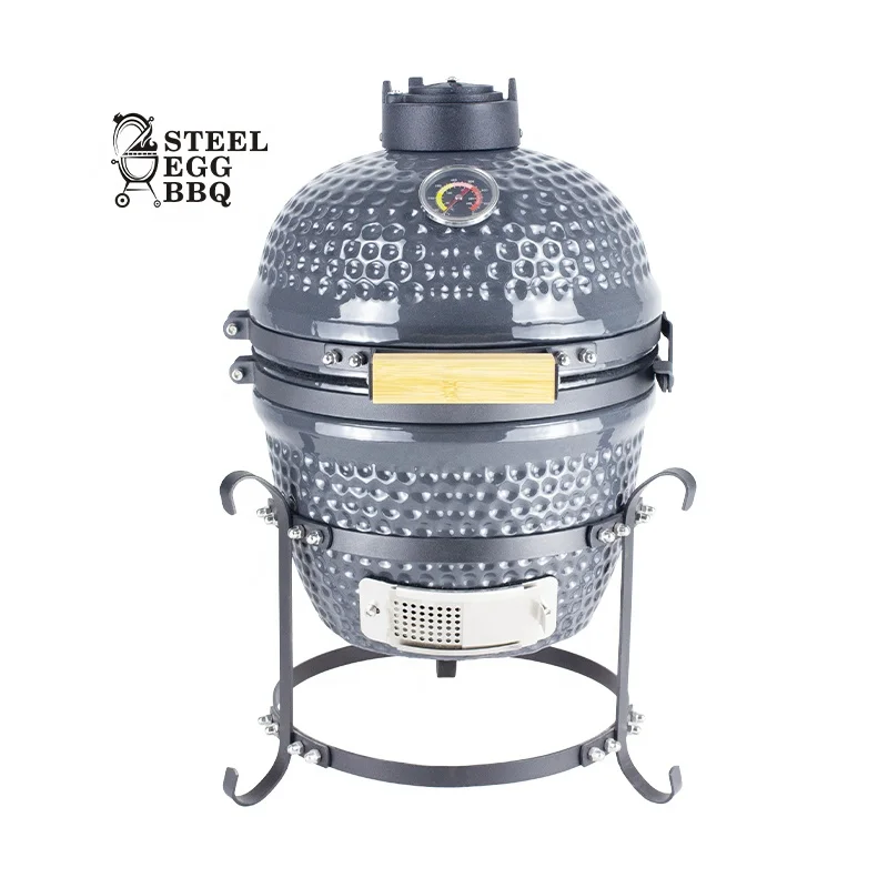 SEB KAMADO 13 Inch Mini BBQ Grill Charcoal Egg Shaped Ceramic barbecue Kamado Grill for Outdoor Kitchen Home and Garden
