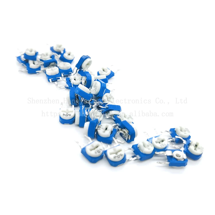 RM063 vertical blue white adjustable resistor WH06 potentiometer 101 passive rotary potentiometer variable resistor 100R