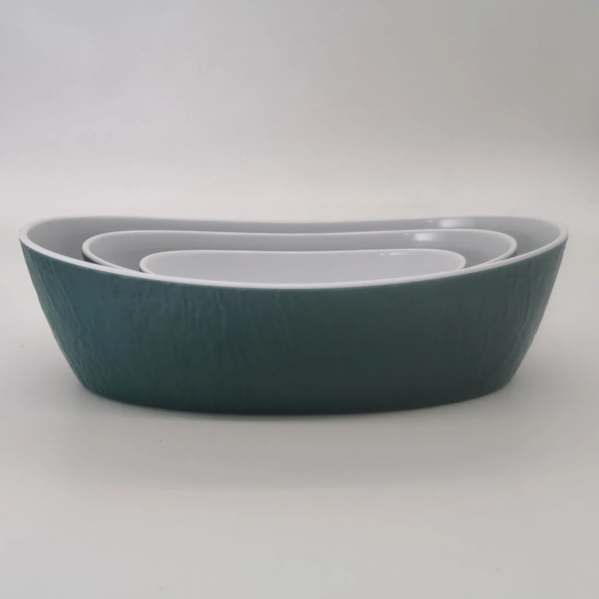 
Custom color Double walled insulated melamine nesting salad bowl set 