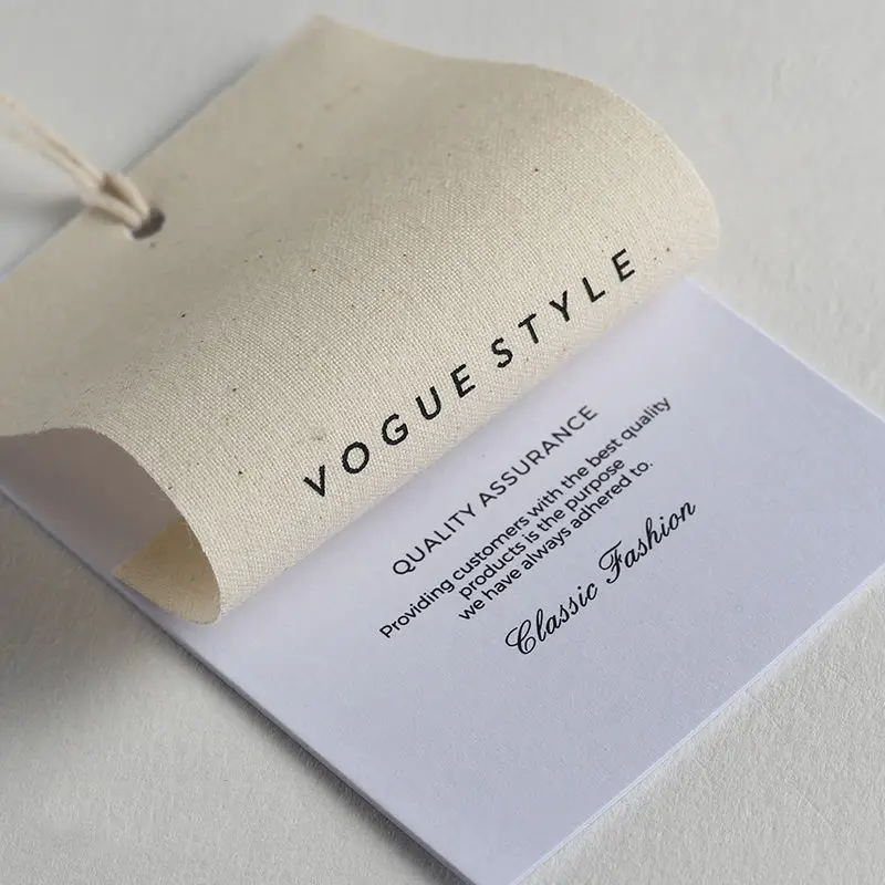 Personalized Custom Fabric Tags High-end Clothing Custom Cotton Tags Screen Printing Hang Tags Label