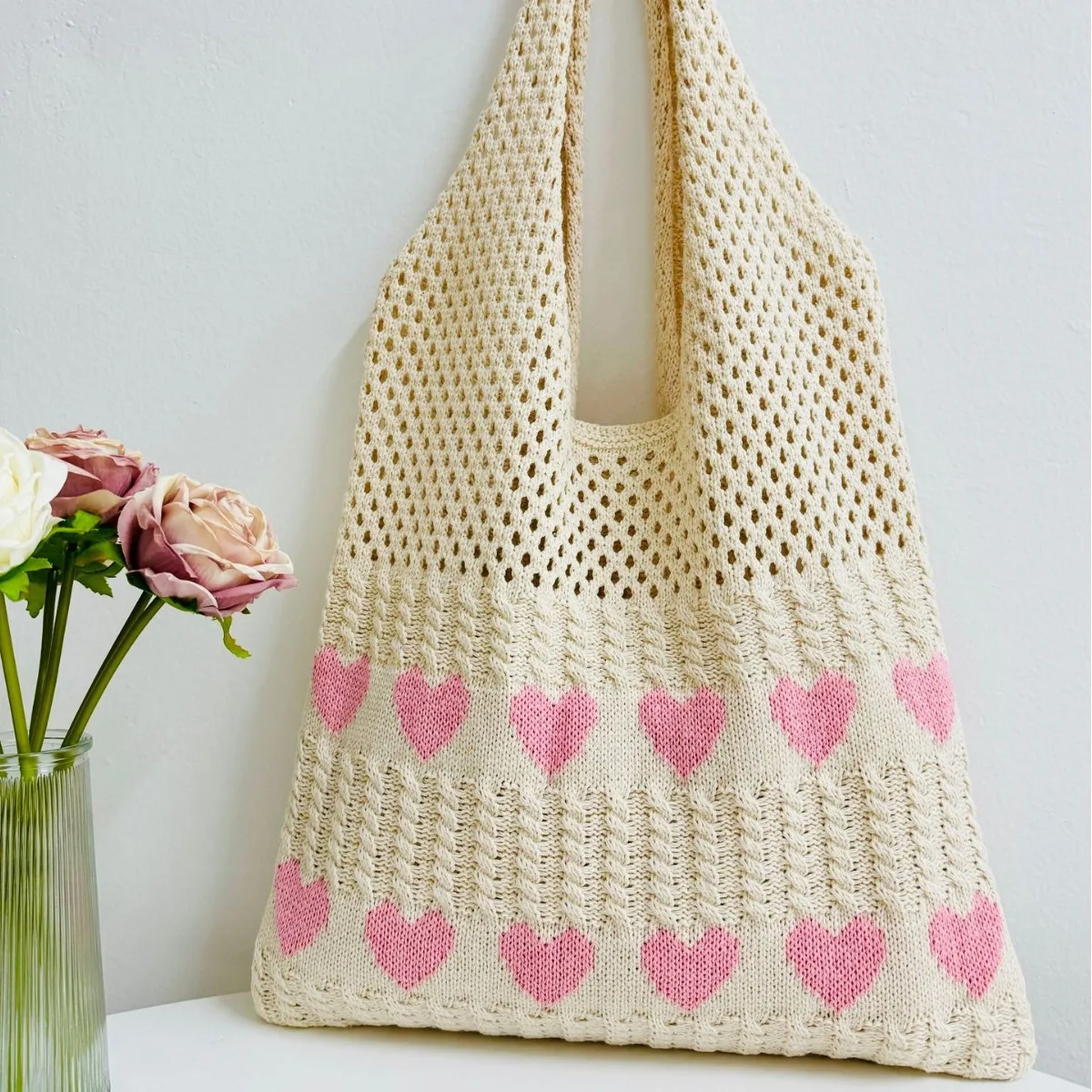 Женская вязаная сумка-тоут