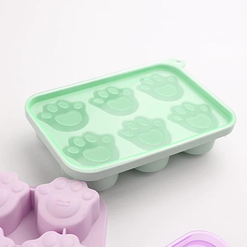 
Easy to clean 6 hole cat paw shape cake silicone mold , soap making molds, silicone candle molds 