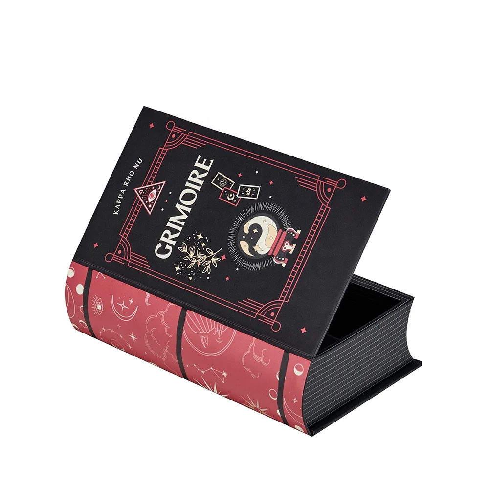 Luxury Custom Design Magnetic Closure Decorative Vintage Style Perfumes Essential Oil Cosmetic Gift Paper Book Shape Package Box