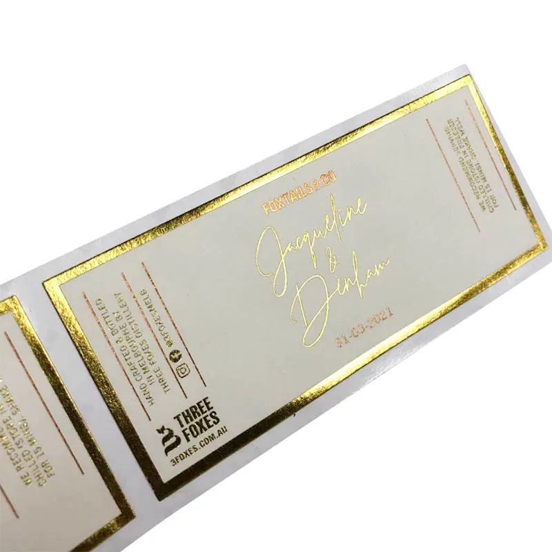 Custom Luxury Gold Foil and Embossing Vinyl Label Sticker Hot Sale Product