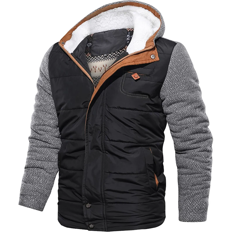 
New Fashion Men Autumn Winter Warm Thicken Hooded Outdoor Plus Size Casual Tops Coat Jacket 