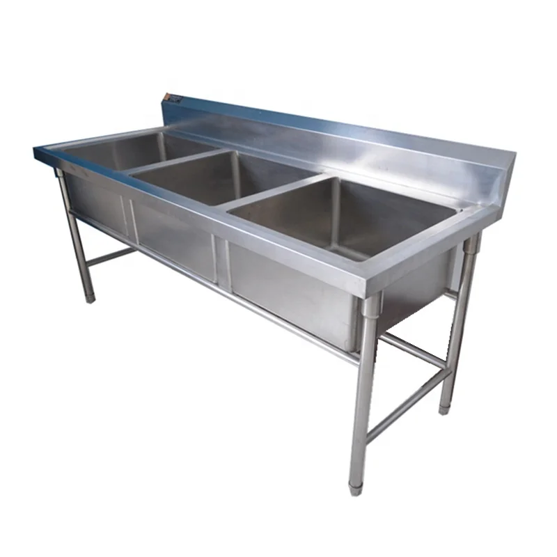 Коммерческая портативная мойка/раковина с тремя отделениями
