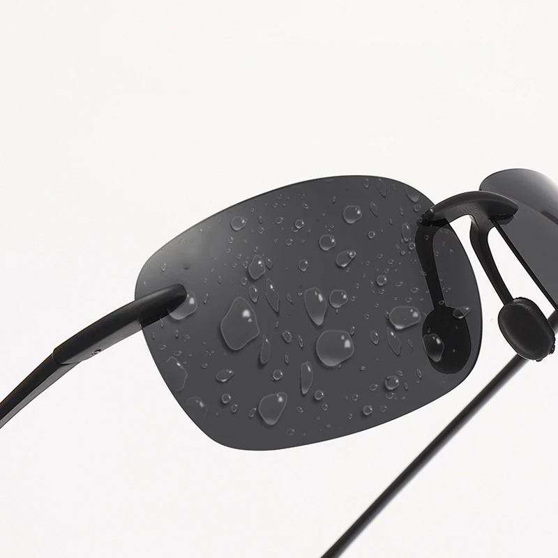 Brand rimless polarized sunglasses ultra light super flexible frame cycling sport sunglasses