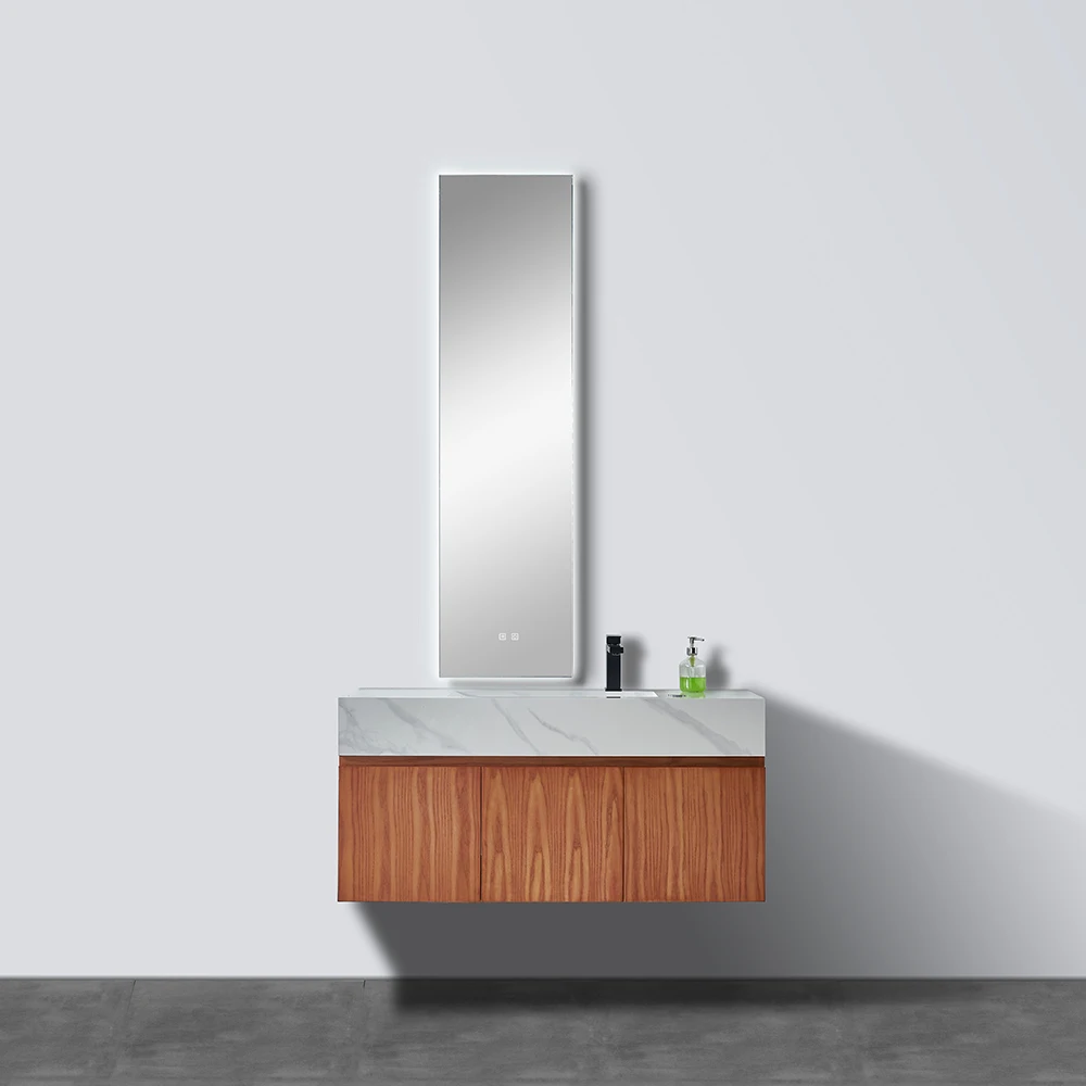 Modern Wall Hung Bathroom Furniture Waterproof Wooden Wall Mounted Single Sink Bathroom Vanity Cabinets