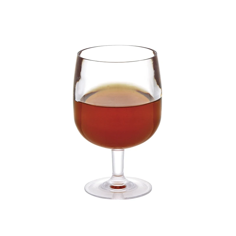 Stackable Picnic Drinking Cup decorative Transparent 16 oz with stem SAN 7OZ plastic wine glasses