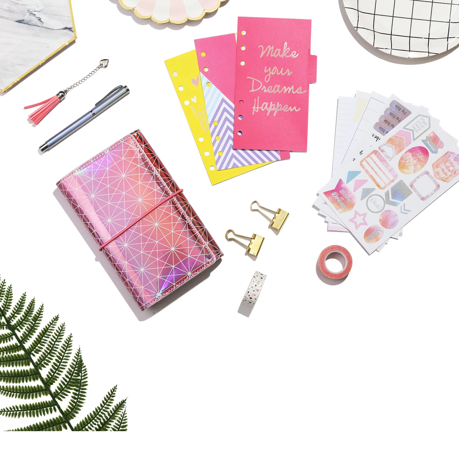 Custom Perfect a5 Binder School Weekly Diary Planner Soft Reusable 6 Ring Binder Cover