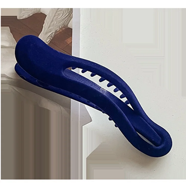 10cm Minimalist Acrylic flocking Hair Clips Solid Color Hairpins For Women Girl Crocodile Clip Hair Grips