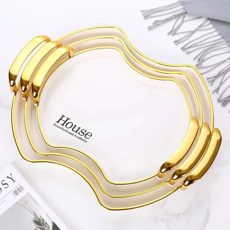 New Design Ramadan Dishes Ceremony Serving Plates 3 Pieces Set Butterfly Shape Exquisite Plastic Fruit Serving Trays Set