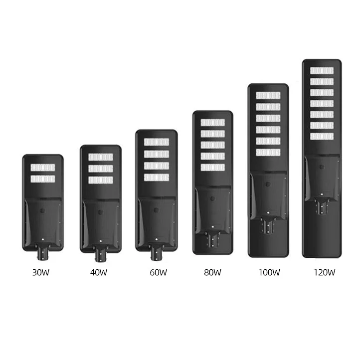 100% Aluminium High Lumens 30W 40W 60W 80W 100W 120W integrated Solar Street Lights With CCTV Camera