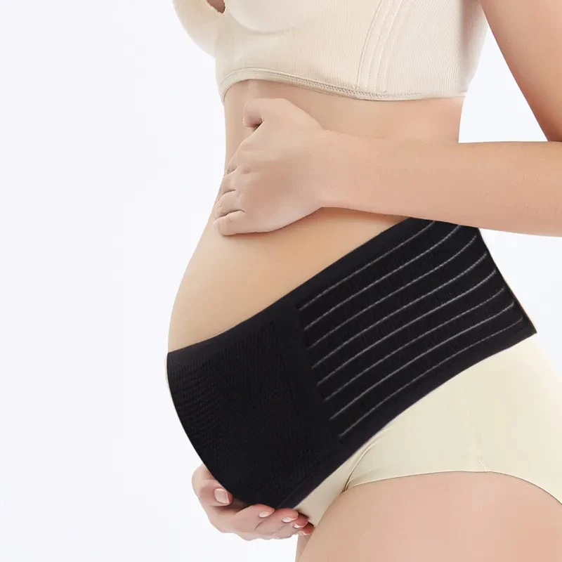 Adjustable breathable and elastic maternity belt for prenatal and postpartum support of abdominal weight