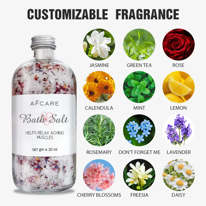 Private Label Bath Salts Exfoliation Whitening Organic Lemon Sustainable Bath Salts