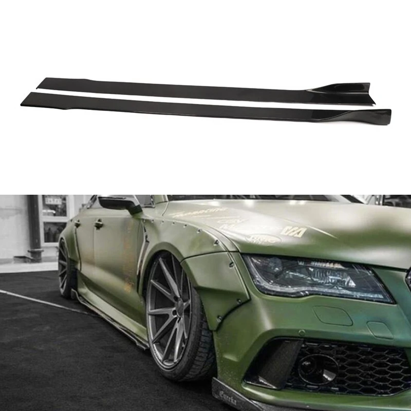215M 84.6' inches Carbon Fiber Universal Side Skirt for  Audi SLINE Audi A6 S6 A7 S7 RS7 2011up
