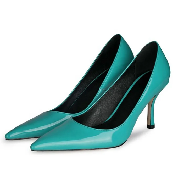 Candy Color Women Thin Heel Dress Shoes Fashion Design Slip On Pointed Toe Concise Office Lady Shoes Big Size 45