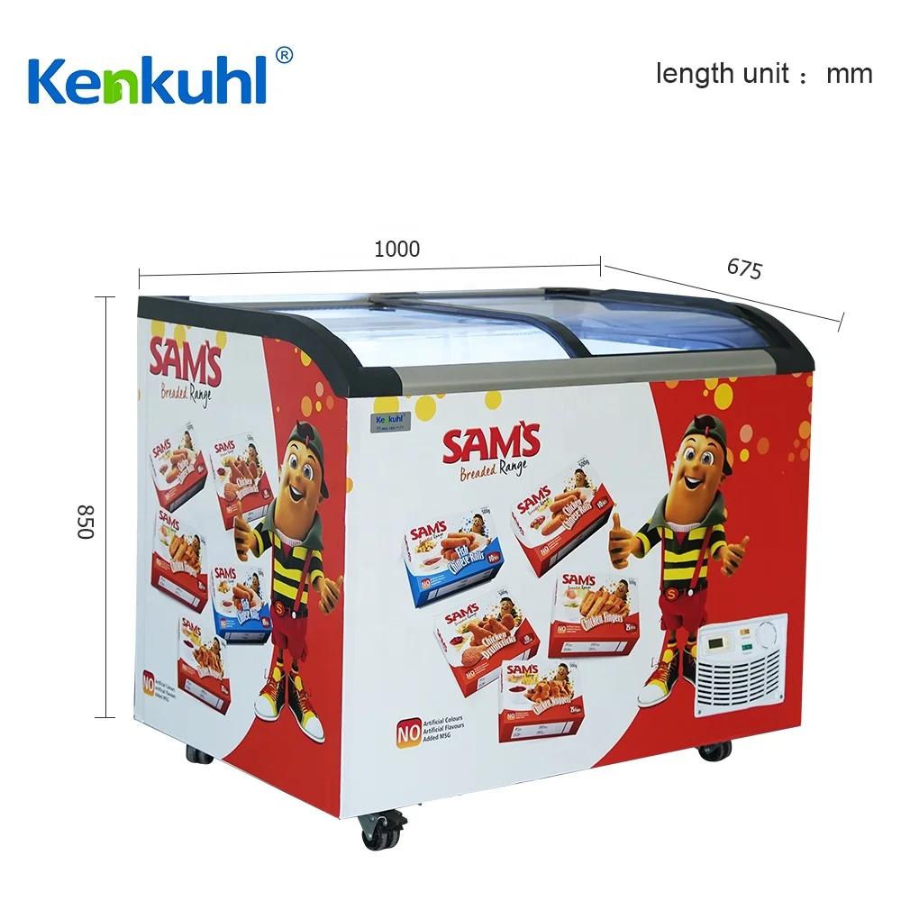 Popsicle display freezer glass door 300L
