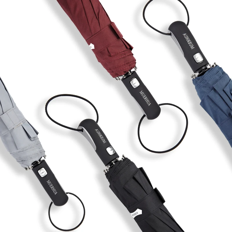 Compact Solid Color Auto Open and Close Logo printing fold umbrella custom waterproof fabric travel automatic umbrella