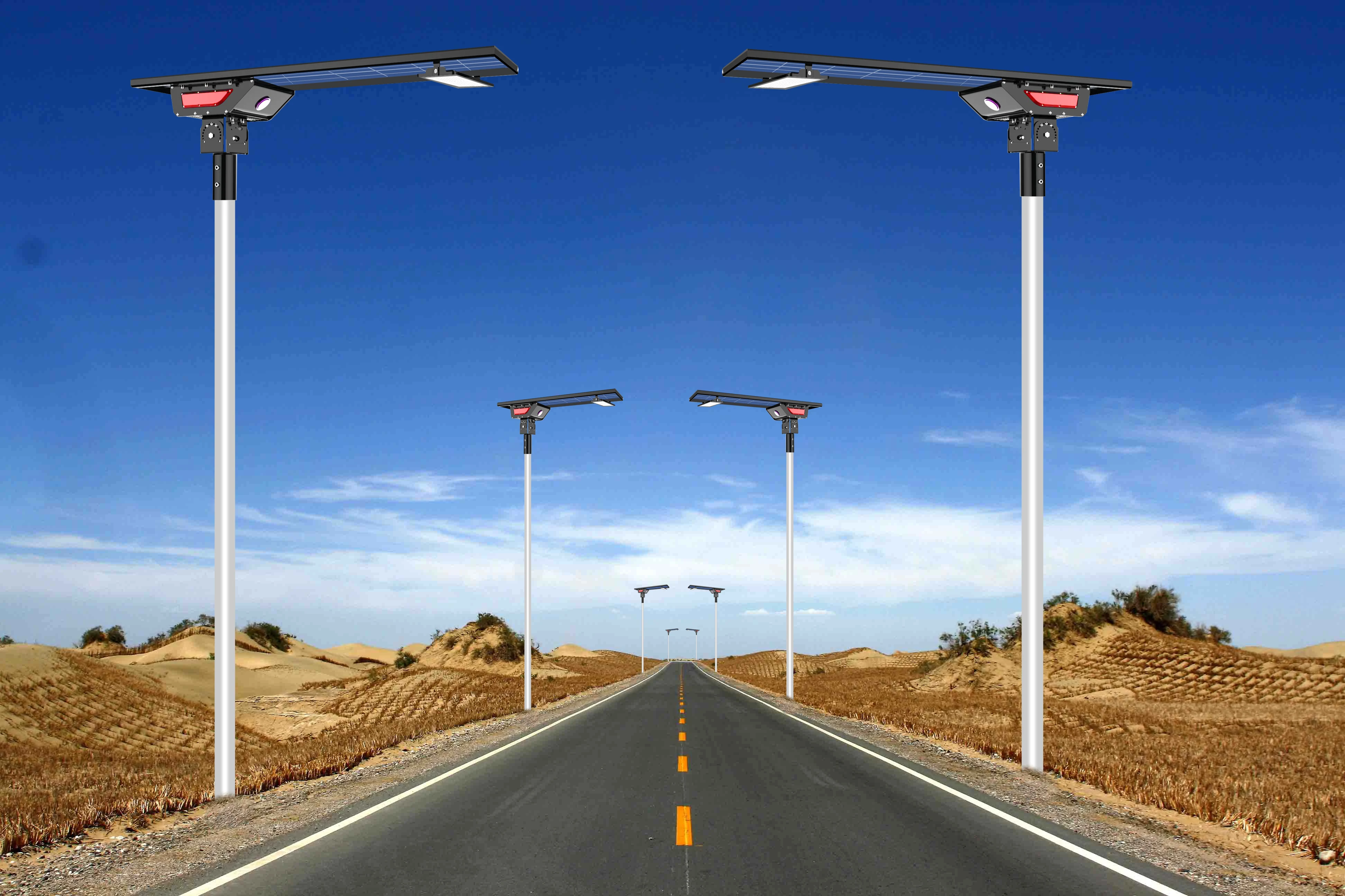 Hishine 80W 180LMW Solar Street Light 5 Years Warranty LED Solar Street Lights Outdoor Led Street Light with Solar Panel