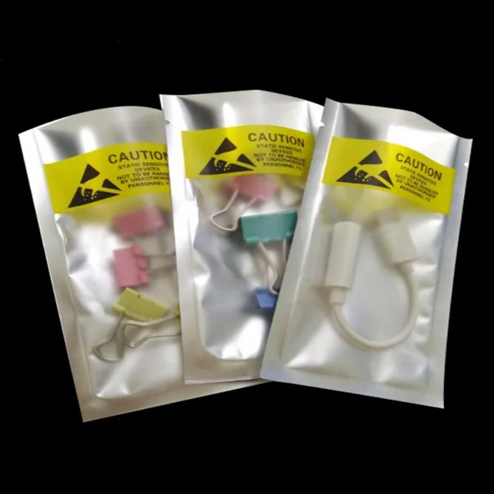 Three Size Seal Flat Bottom ESD Waterproof Hard Driver Pouches Anti-Static Shielding Packaging Bag for  Battery Package