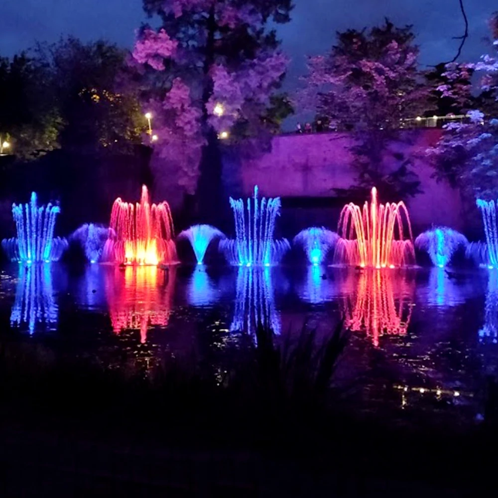 Artwatershow PLC DMX 512 Control Water Fountain Adjustable Led Lights Smart Music Dancing Fountain For Square Pond