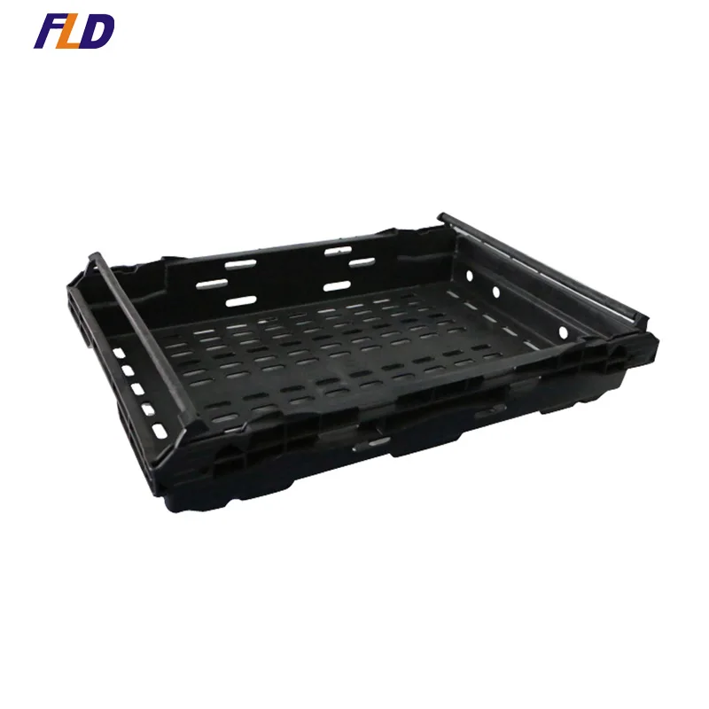 Ventilated Nestable Plastic Crate Storage Stackable Nestable Produce Crate