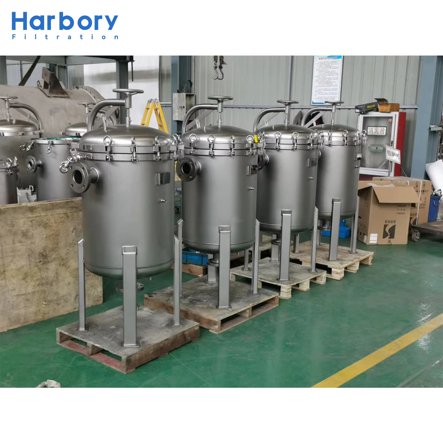 Filtration Equipment 6 12 Multi Bags Filter Housing  Water Treatment Chemicals SS 304 Filter Housing