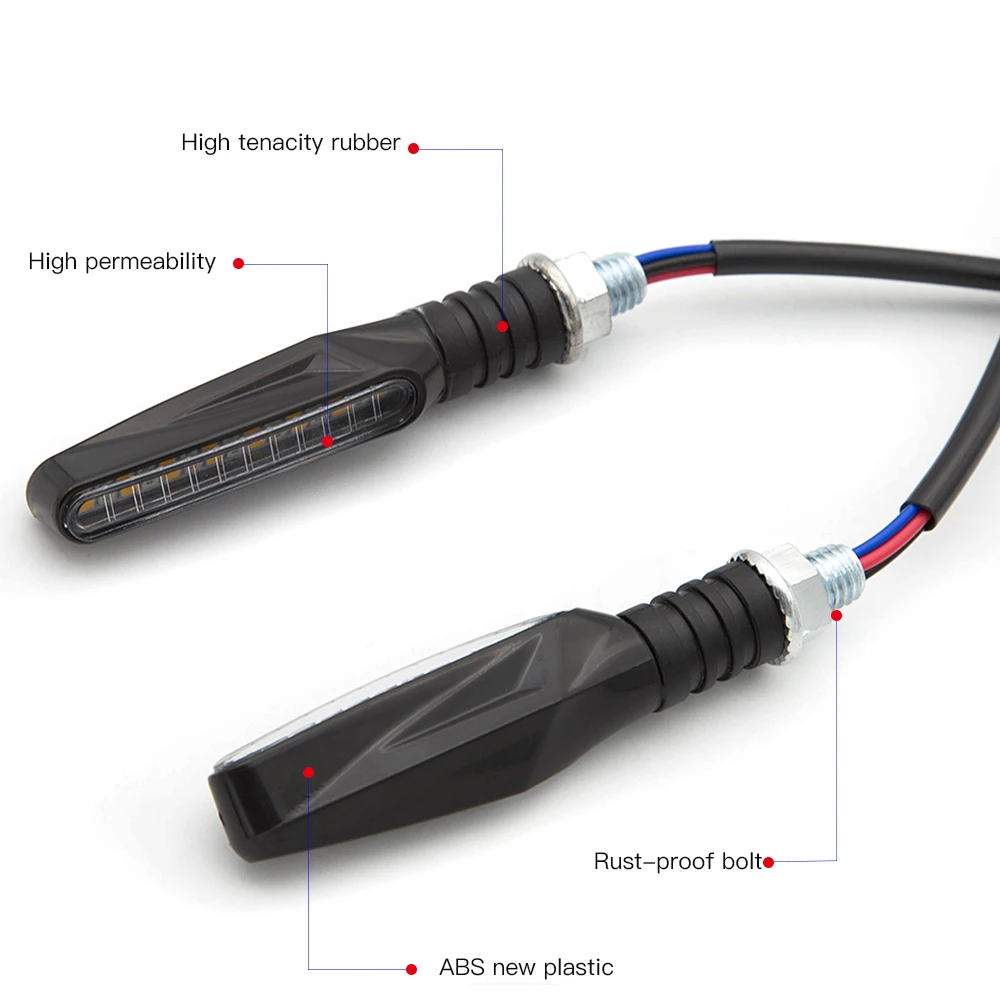 4 Wires LED motorcycle amber turn lights universal
