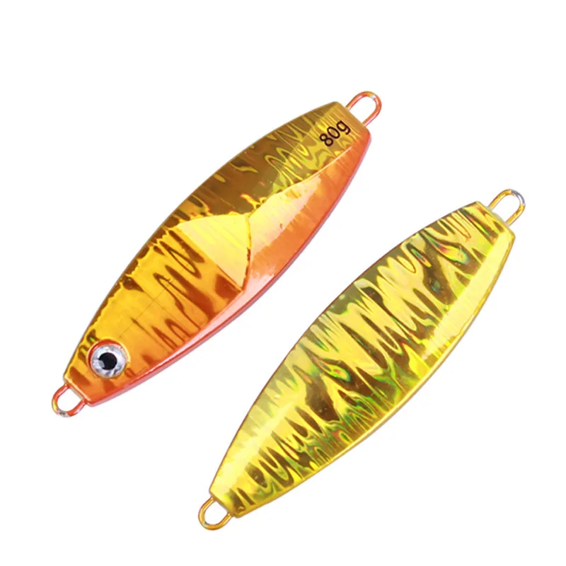 Hot selling 3D Artificial 40 80 100g deep sea slow jig metal lures trolling long casting and tuna fishing Ocean Beach OME