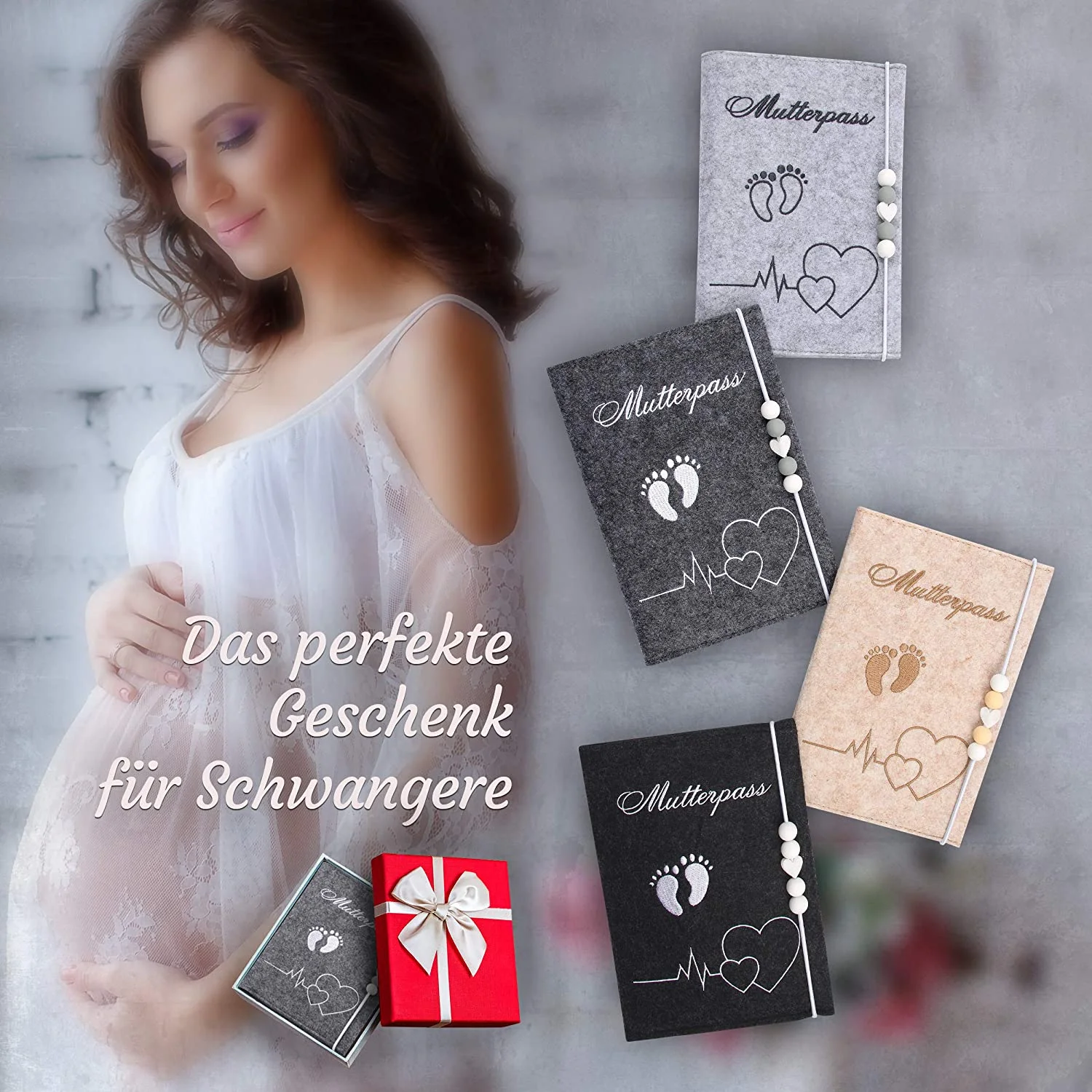 High quality Embroidery Felt Mutterpass Mother Passport Cover