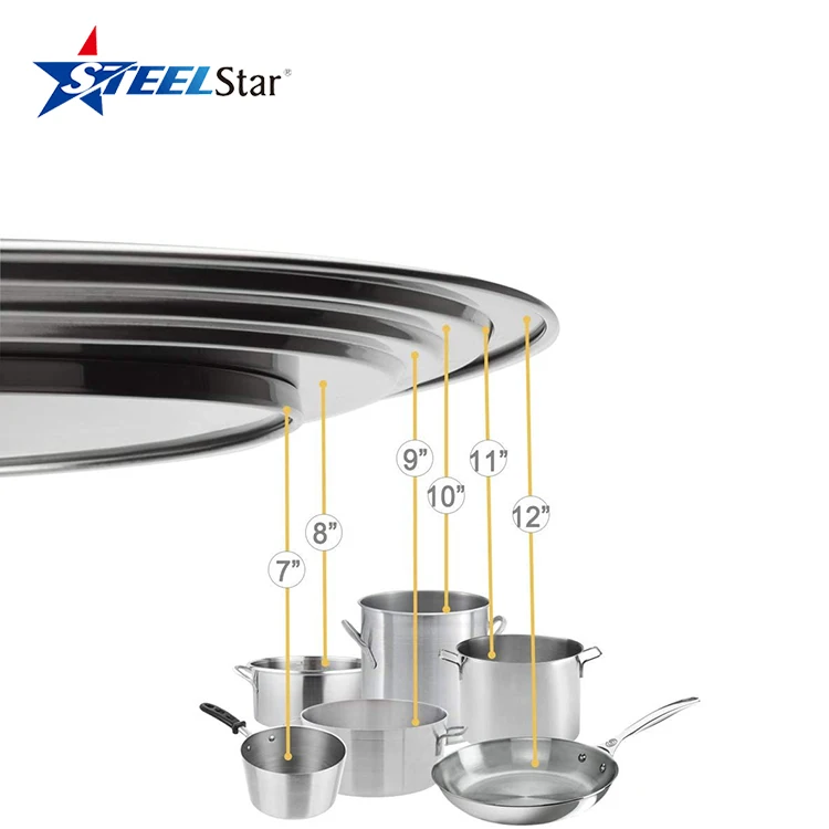 
Universal Lid for Pots and Pans Fit All 8.25 Inch to 12.5 Inch Pots/Pans/Woks, Stainless Steel and Glass Lid Cover 