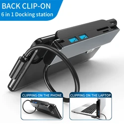 New Design Phone Docking Station Tf Sd Card Reader For Android Window Ios Clip On Hub Laptop Adapter Usb C Dock CY065