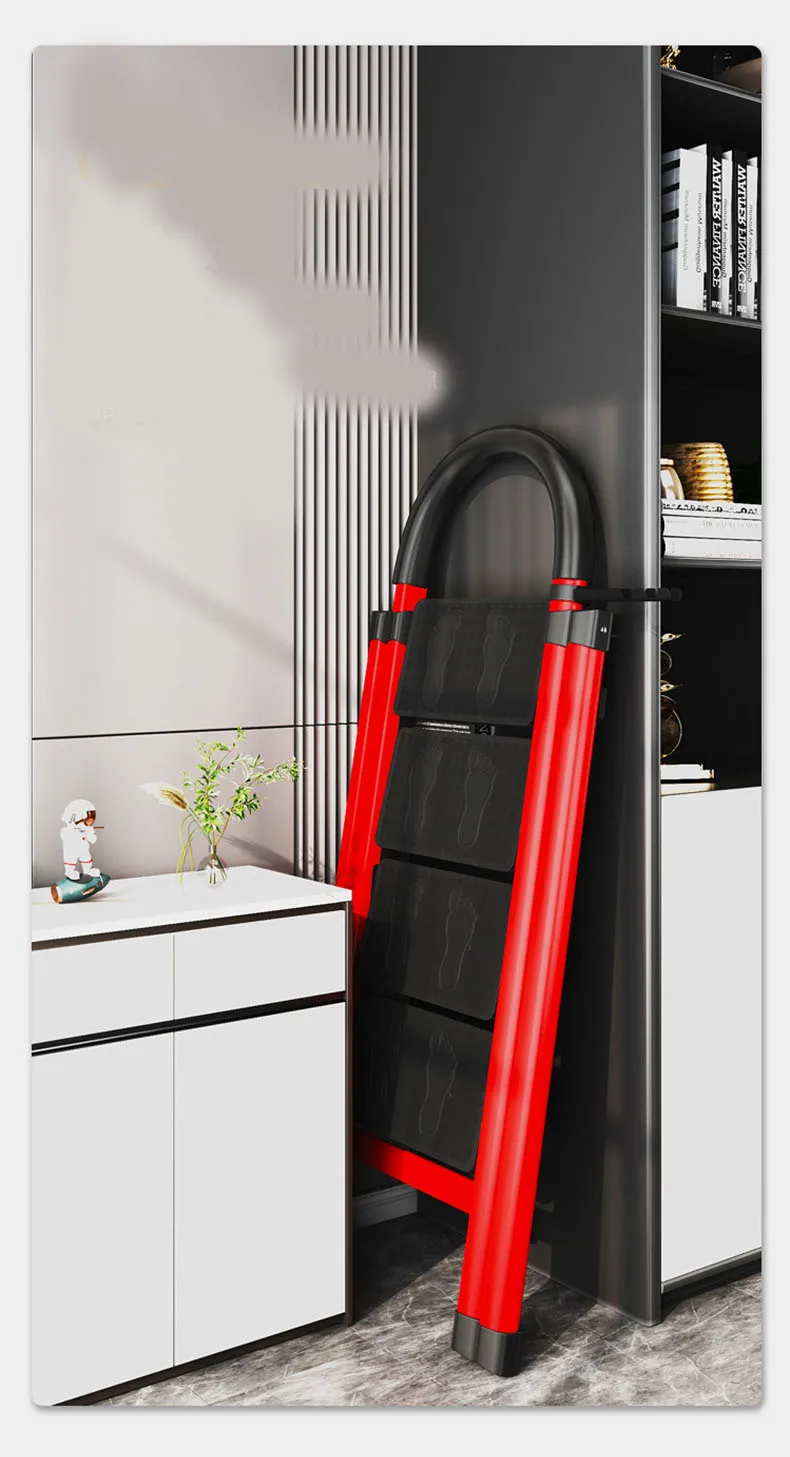 Household ladder folding multi-purpose telescopic thickened indoor herringbone stairs small portable four-step climbing ladder