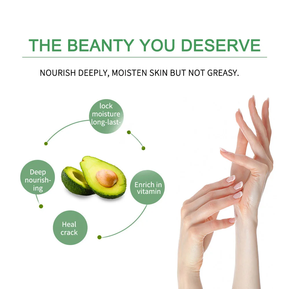 Private Label Natural Avocado Refreshments Moisturizing Hydrating Exfoliator hand cream