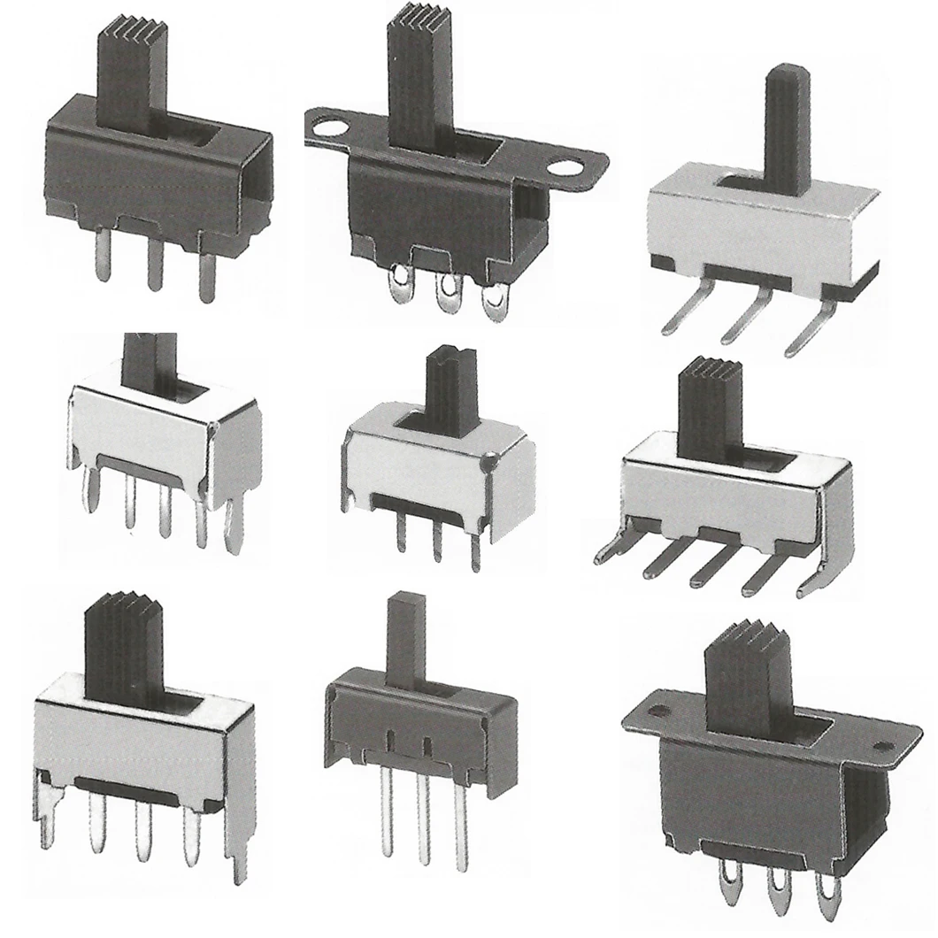 Factory Outlet SS- Series Side dial single row 3 pin micro slide switch 2-speed horizontal plug-in switch DC 50V 500mA