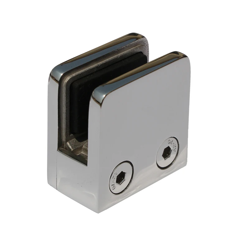 Outdoor wall mount 8mm glass 304 stainless steel u shaped clamp for stair