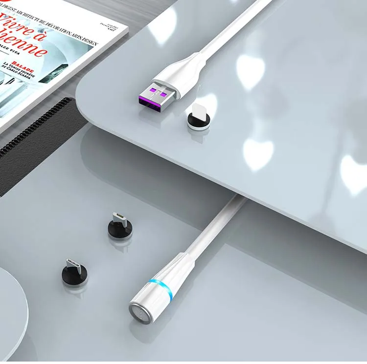 High Quality 3A Cell Phone Cable Magnetic Usb Charger 3 In 1 Usb Charging Data Led Usb cable