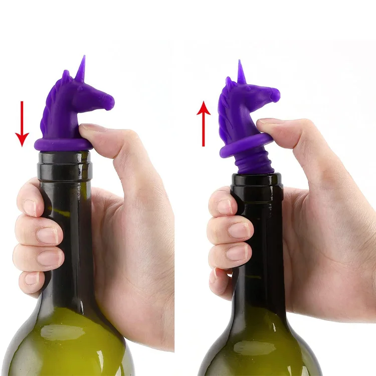 Airtight animal shape silicone personalized wine cork stopper set