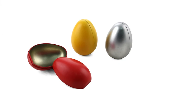 Christmas egg shaped metal tin box mini toys chocolate decorate candy storage box