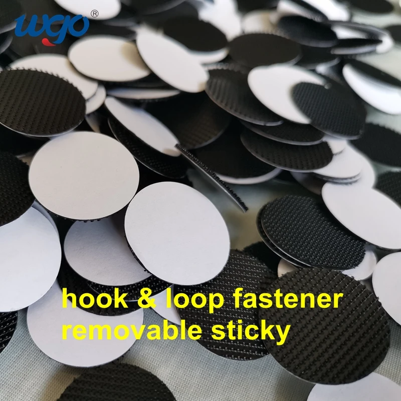 
Removable No Residue Self Adhesive Back Nylon Mounting Strip Tape Sticky Round Coin Fastener Dot Fastener Hook &Loop Tape 