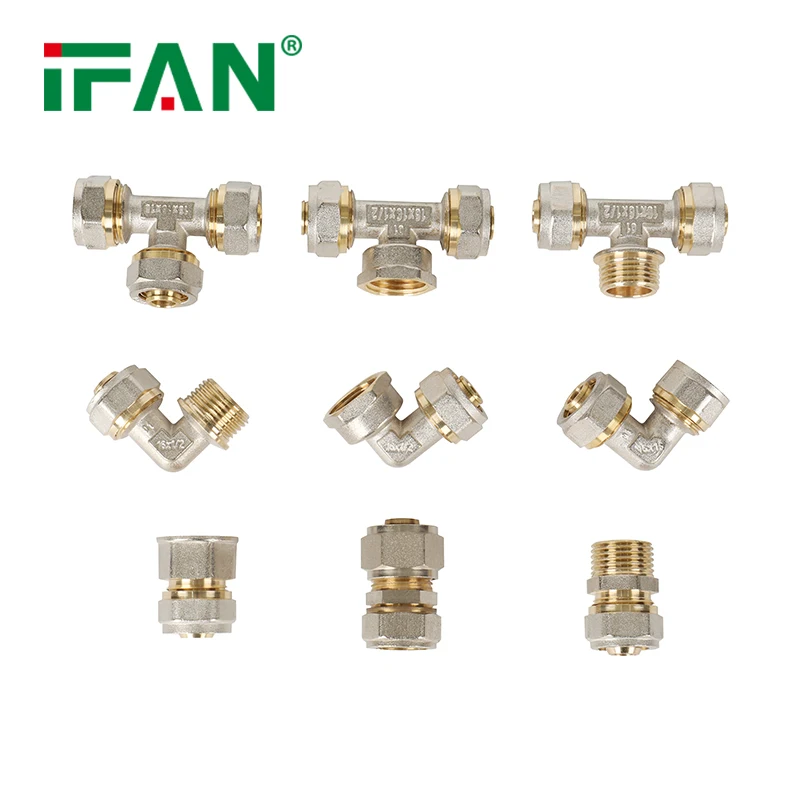 IFAN ISO15875 High Pressure PEX Fittings 16-32MM Double Colors Full Type Equal Tee PEX Compression Fitting