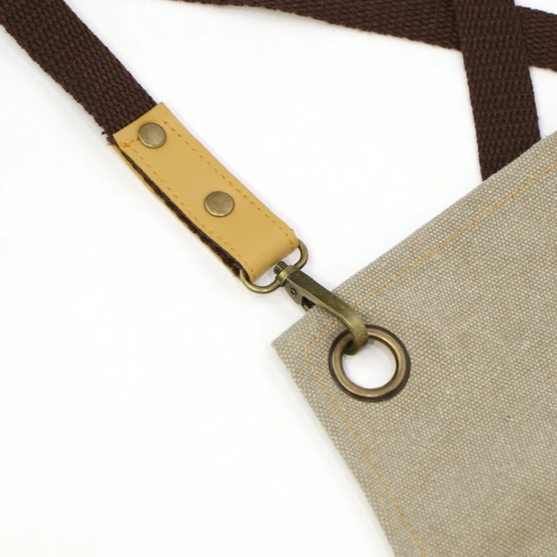 Grey Tailor Work Apron 16oz Washed Canvas Barber Work Barista Apron Sewing Tool Apron