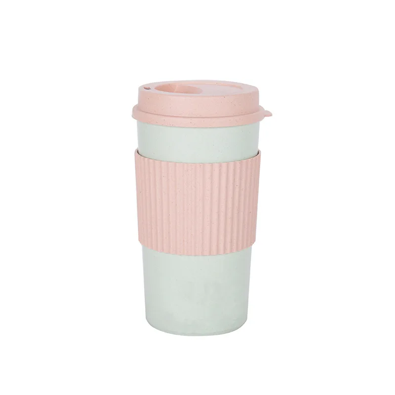 Eco-friendly reusable bamboo fiber tea coffee mug cup with handle for office and home wholesale price