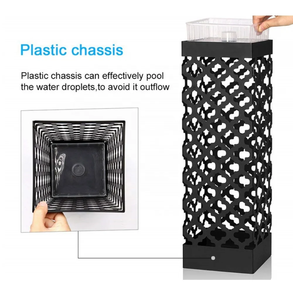 
New Umbrella Holder Laser Cutting Square Metal Umbrella Stand 