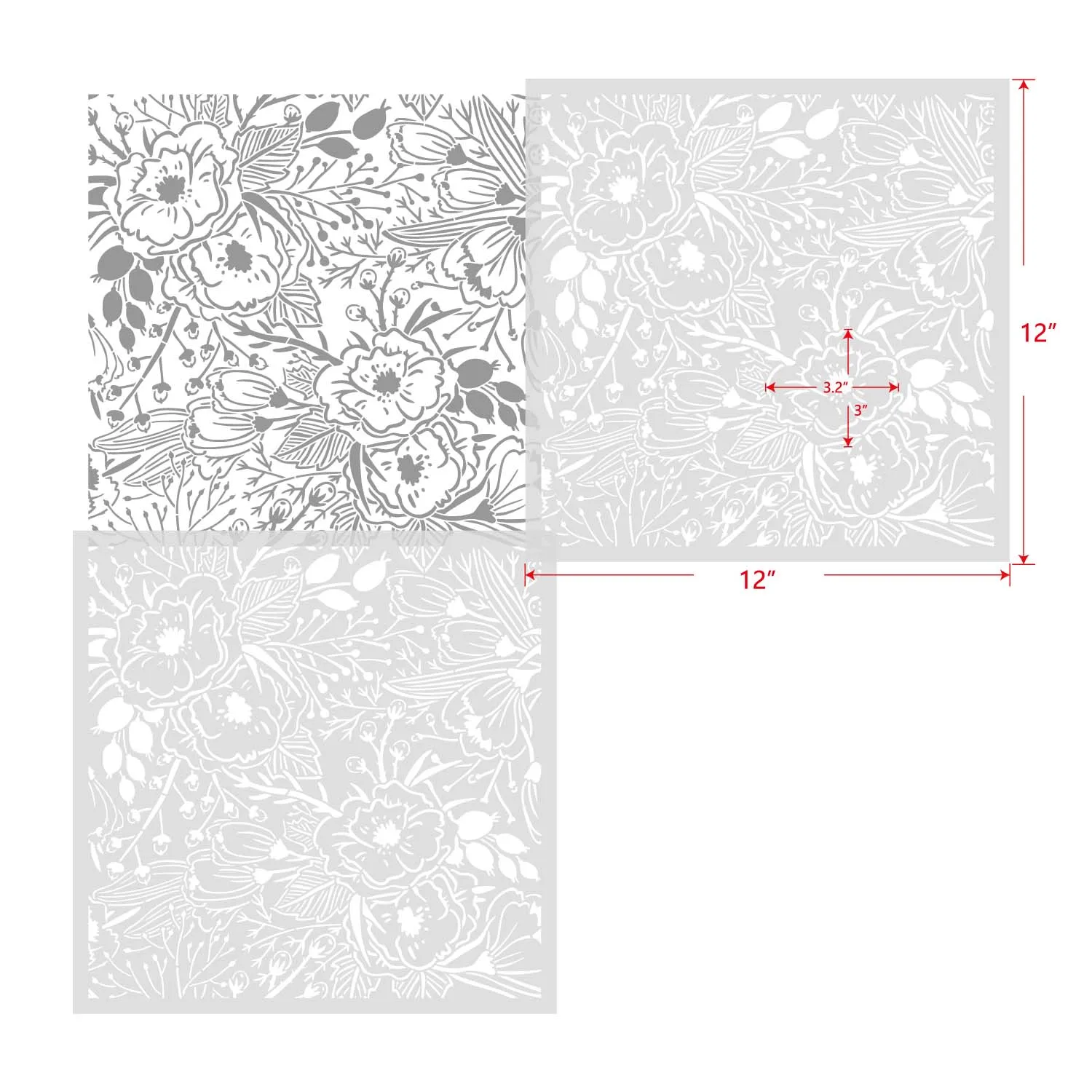 Reusable Floral Wall Stencils,Large Allover Wall Stencils,Flower Wall Stencil for Painting instead of Wallpaper