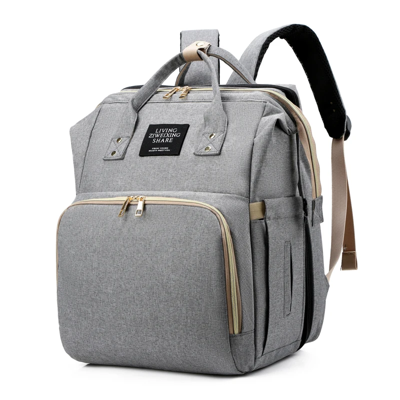 
2020 Wholesale Cheap Diaper Bag Backpack with Crib Changing Station and Pad Mummy Large Capacity Baby Backpack 